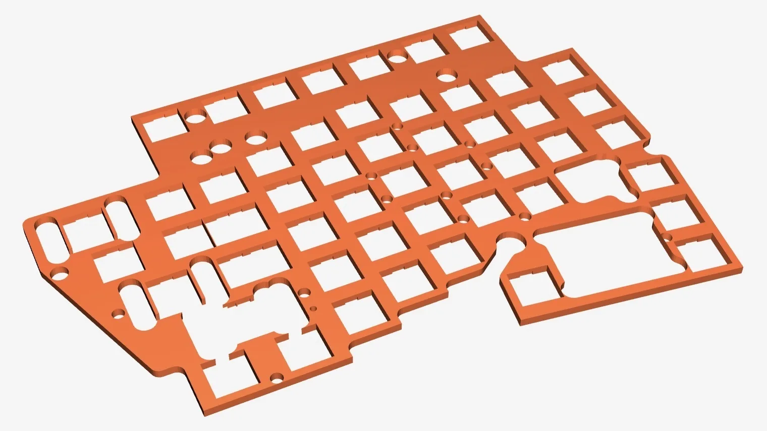 ErgoDonk Zero 3d printed 'thickaronie' keyplate